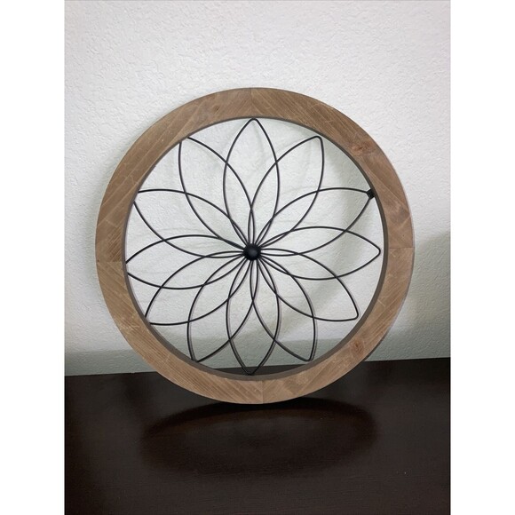 New View Gifts Metal Natural Wood Medallion Wall Art, Brown - Picture 1 of 8